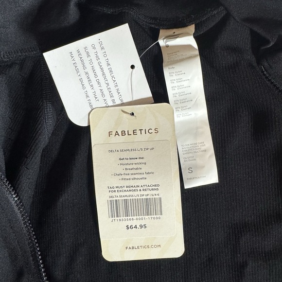 Workout Jacket Womens Small Black Delta Seamless Zip Up NWT Athleisure Yoga Gym - Picture 9 of 9